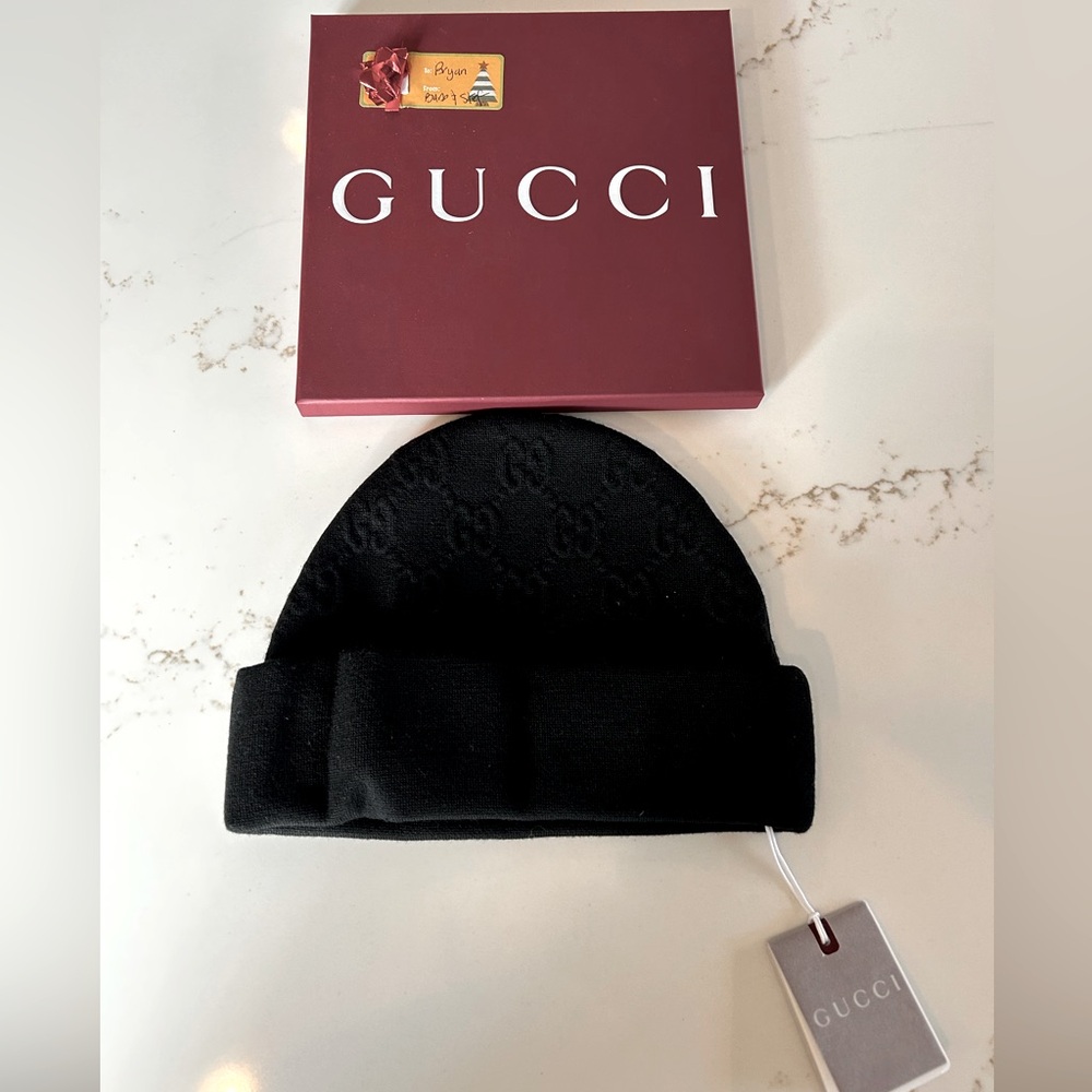 Gucci Black Motif Beanie